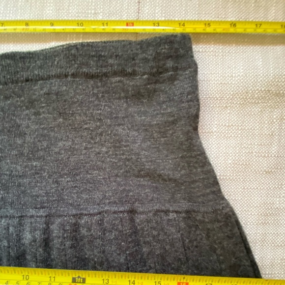 Charcoal Grey Wool Blend Pleated Flare Winter Office Pull On Skirt-Sz-M/L - Picture 12 of 13